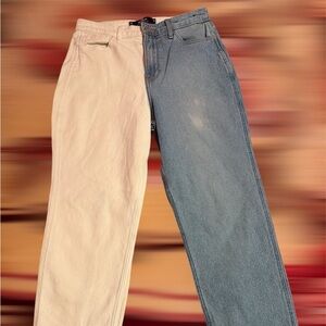 Hollister Two-Tone Beige and Gray Leggings